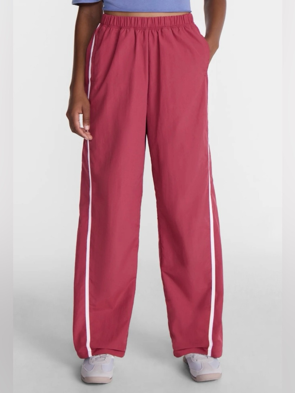 NWT No Boundaries Nylon Track Pants with Side Stripes